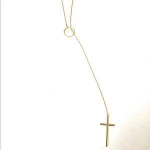 Cross & Circle Lariat Necklace